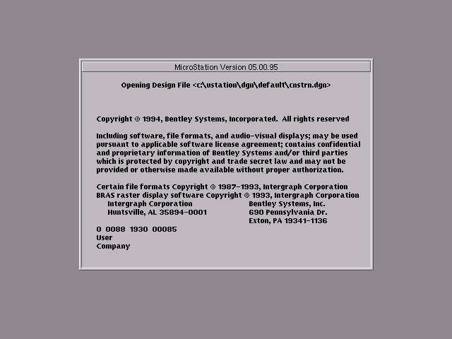 MicroStation 5.00.95 - Splash